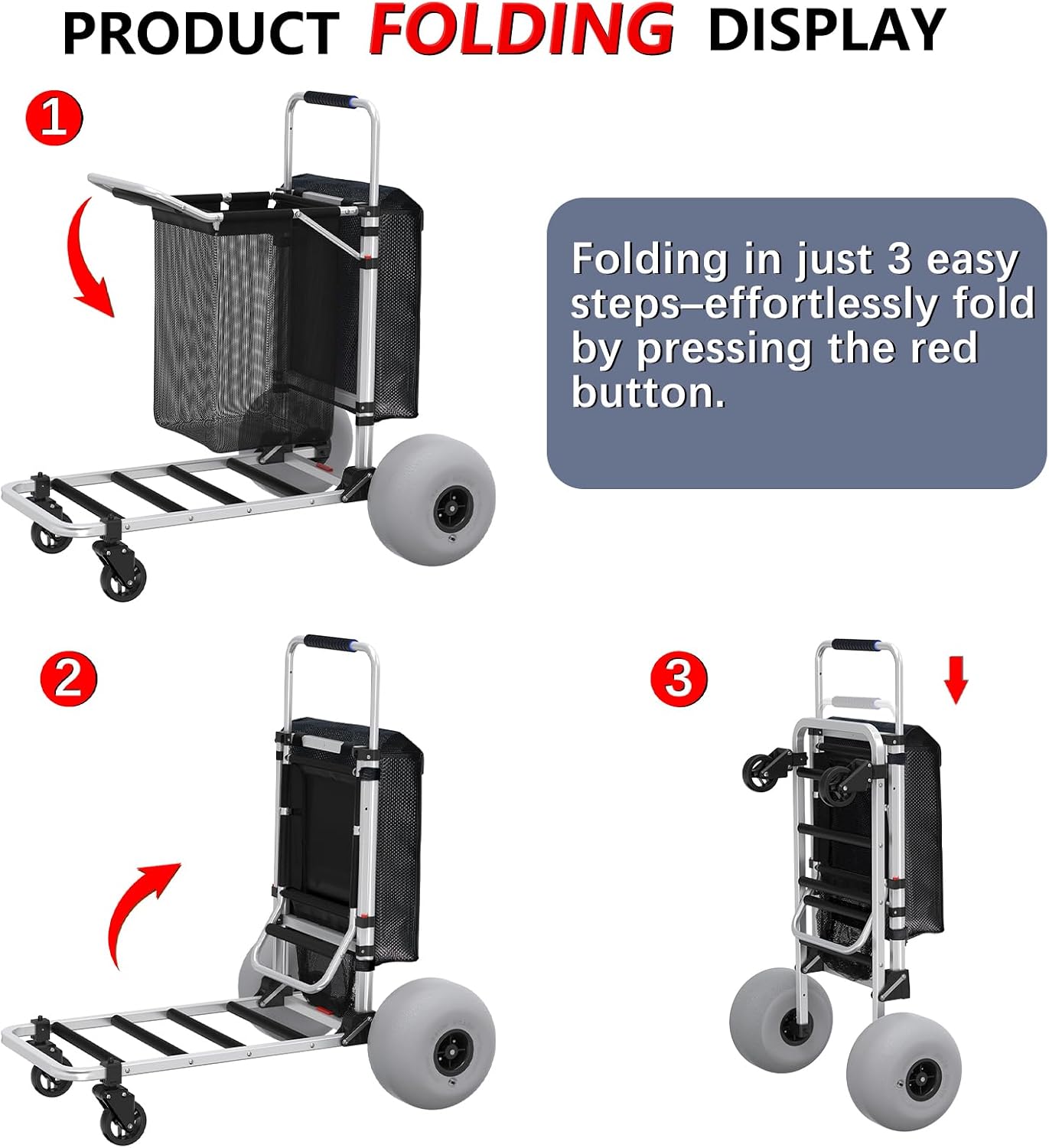 Multifuction Beach Trolley with 12