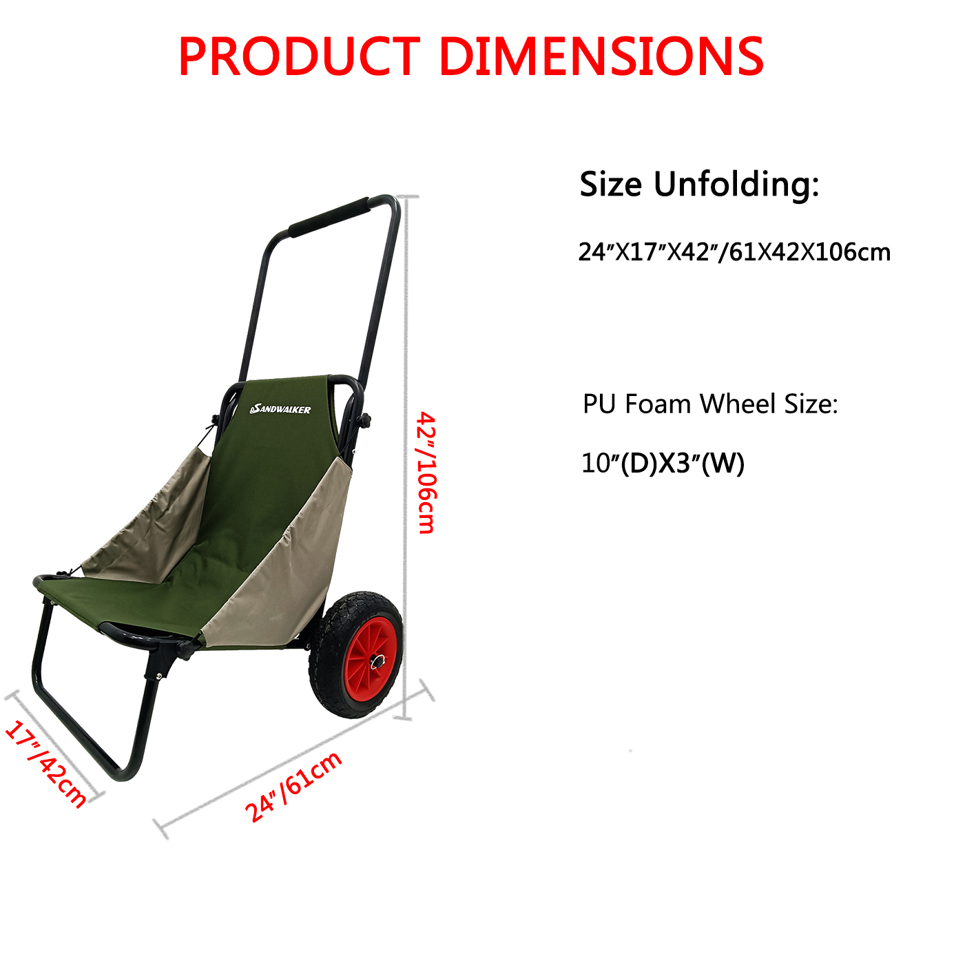 Sandwalker Foldable Beach Trolley Seat BTA 