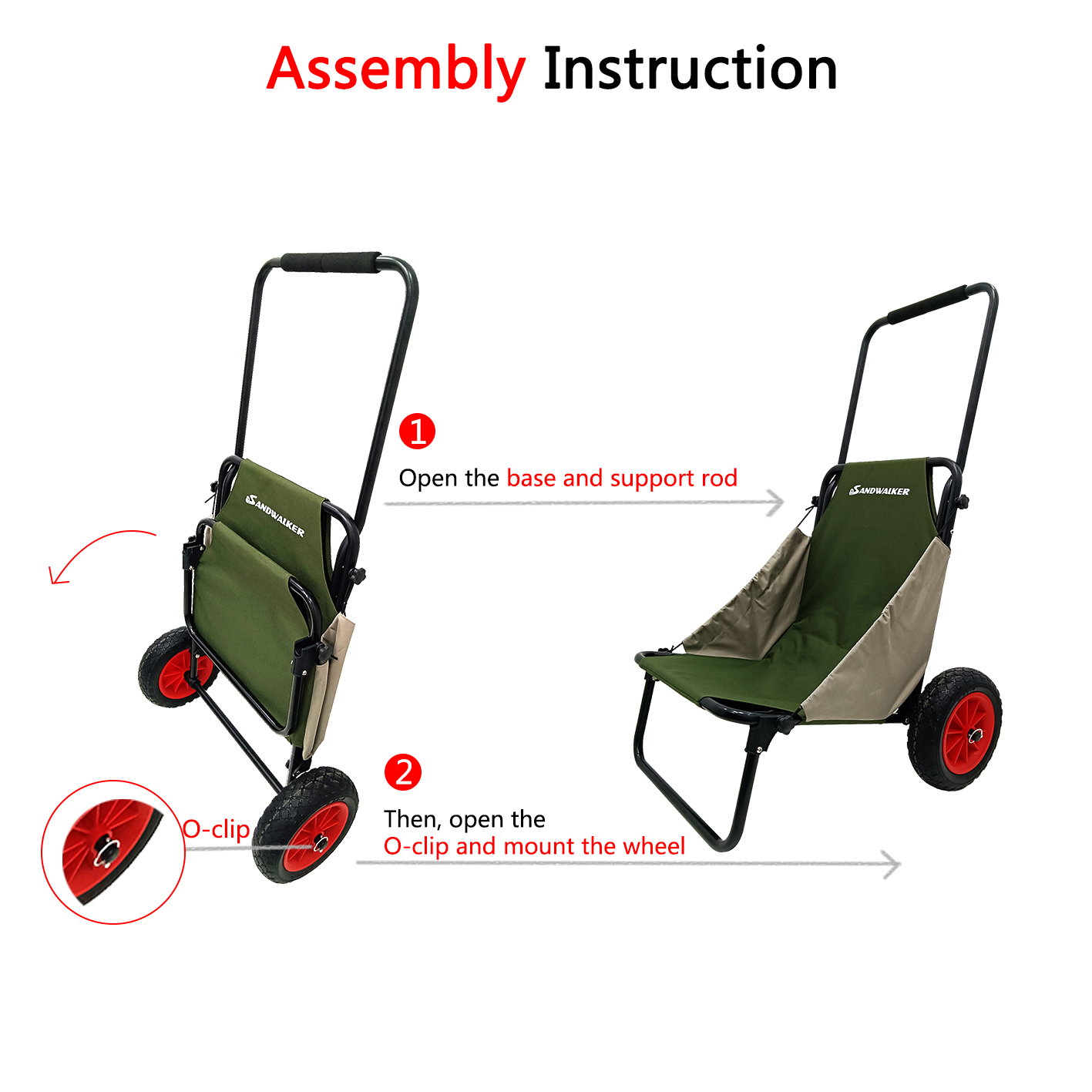 Sandwalker Foldable Beach Trolley Seat BTA 