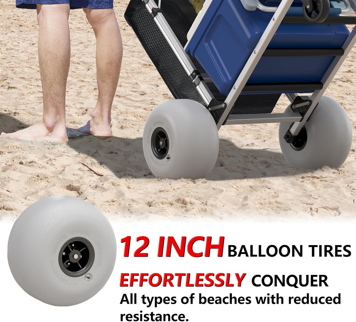 Multifuction Beach Trolley with 12