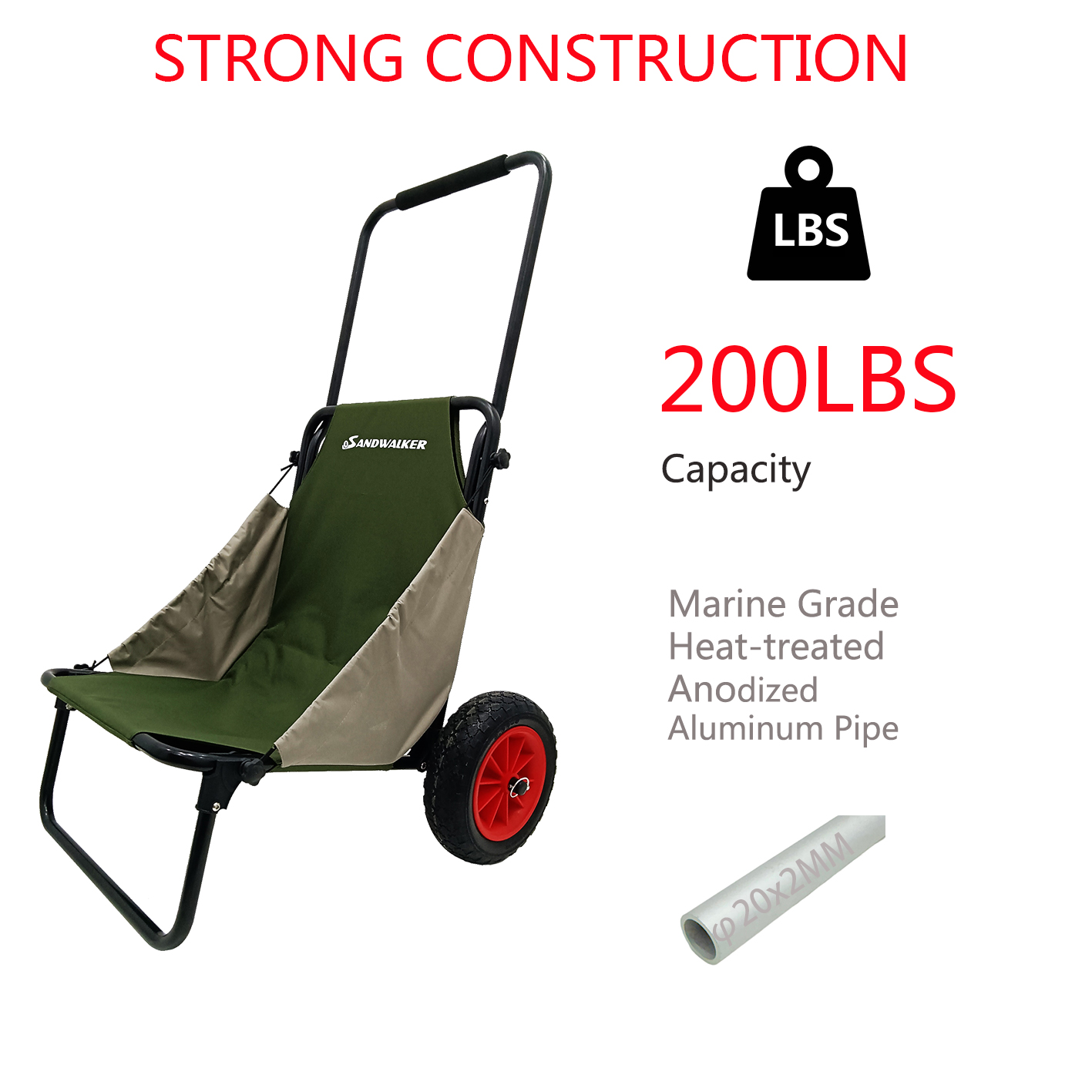 Sandwalker Foldable Beach Trolley Seat BTA 