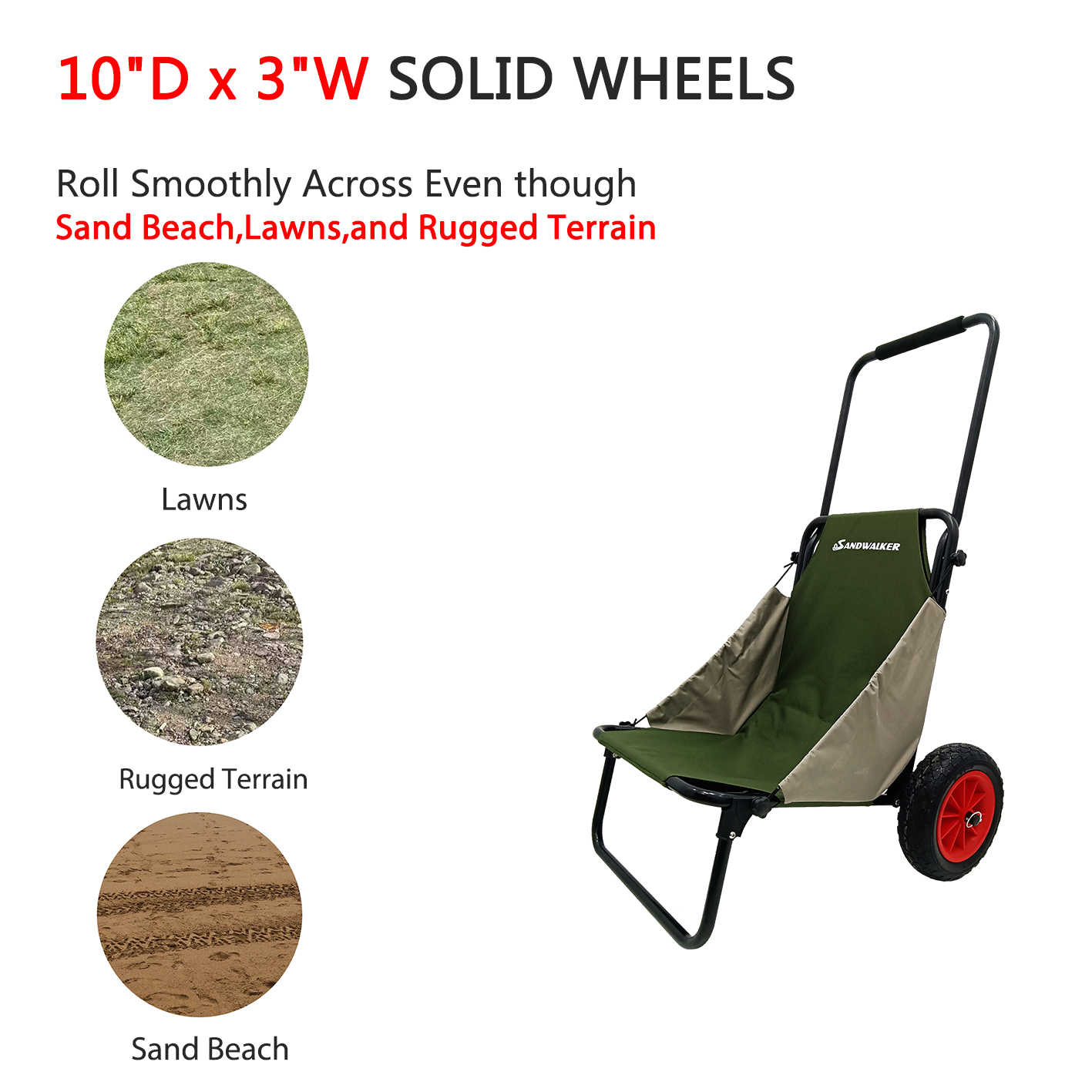 Sandwalker Foldable Beach Trolley Seat BTA 