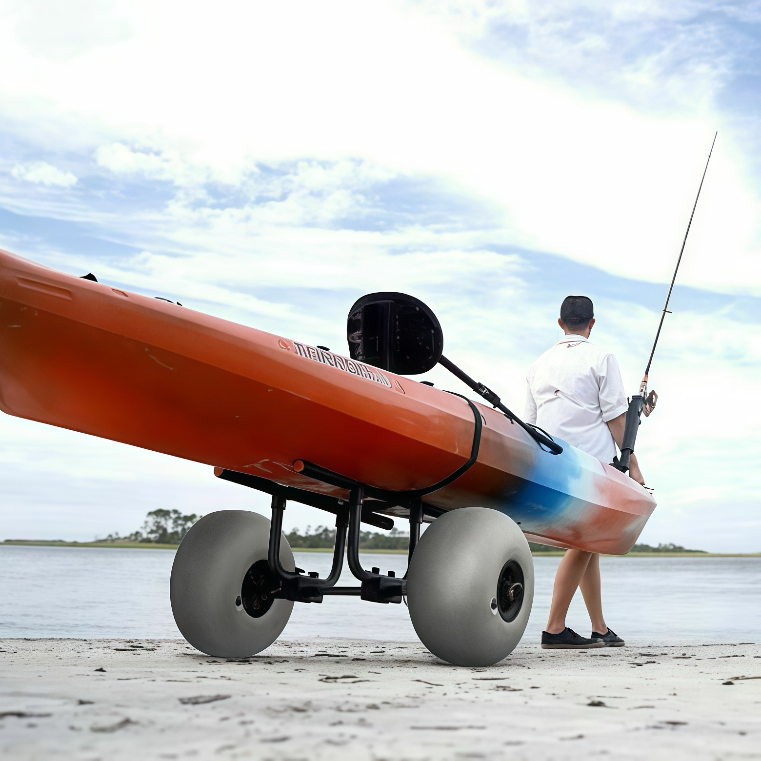 Heavy duty universal kayak bunker cart with 12