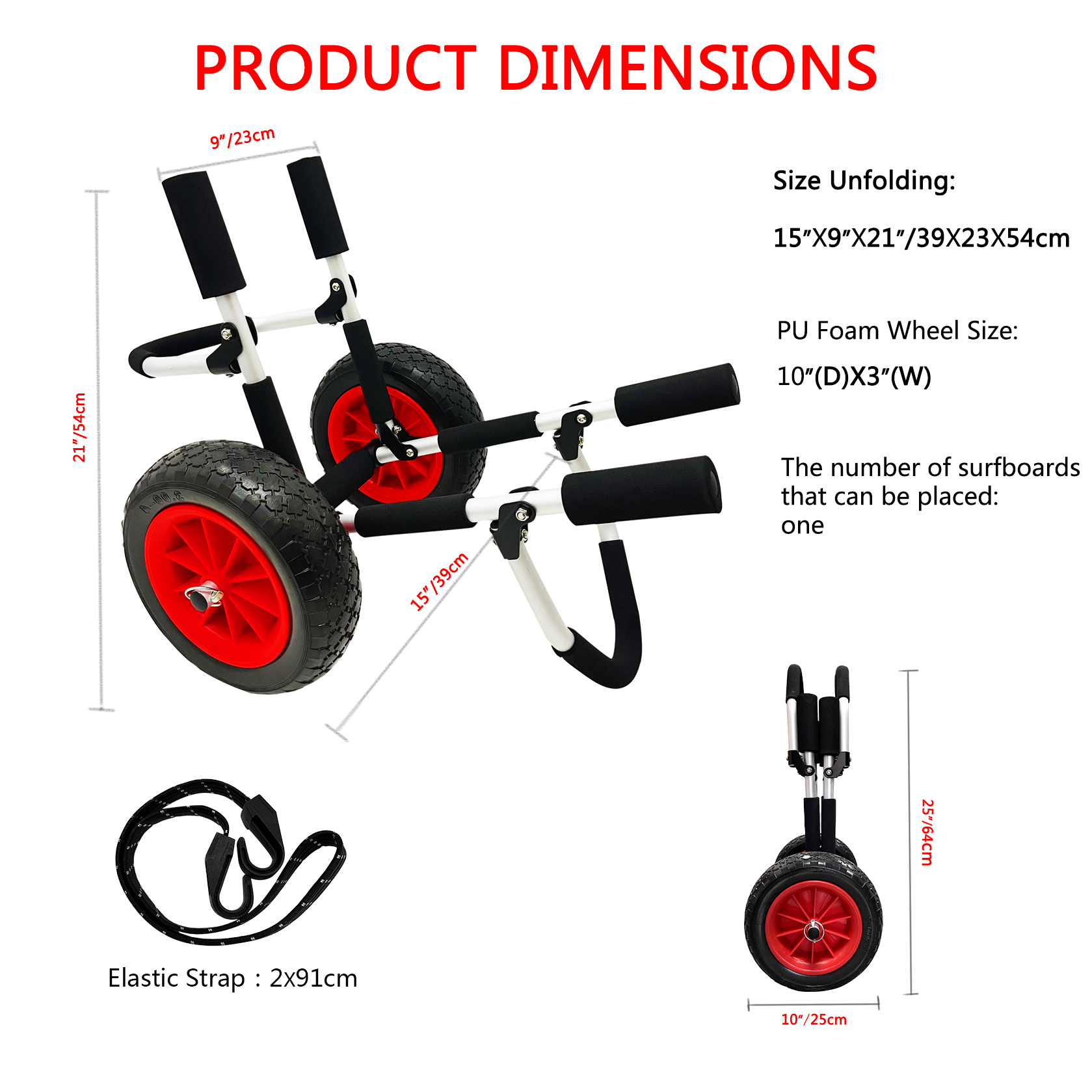 Single SUP paddle board trolley PBW 
